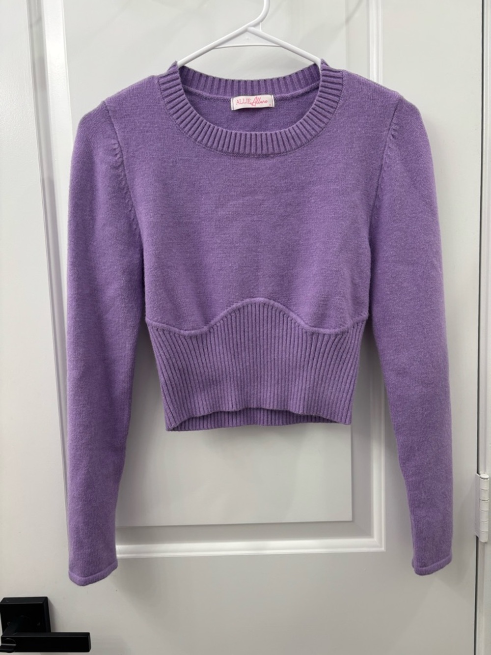 Allie allure boutique cropped sweater purple